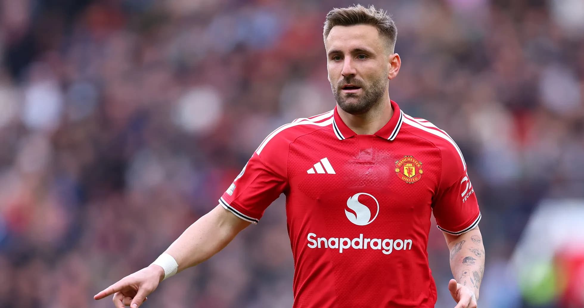 Player gesturing during Manchester United match Player gesturing during Manchester United match