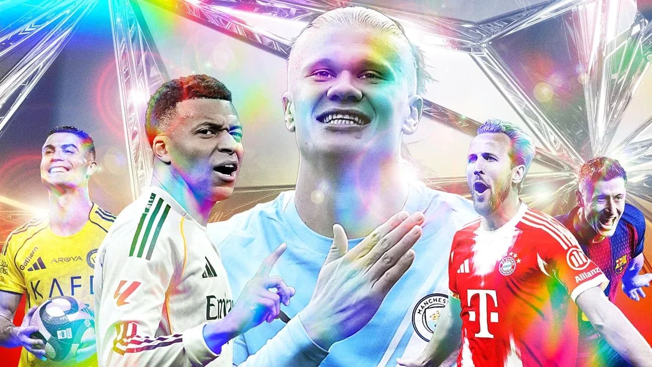 Famous football players celebrating in colorful montage Famous football players celebrating in colorful montage