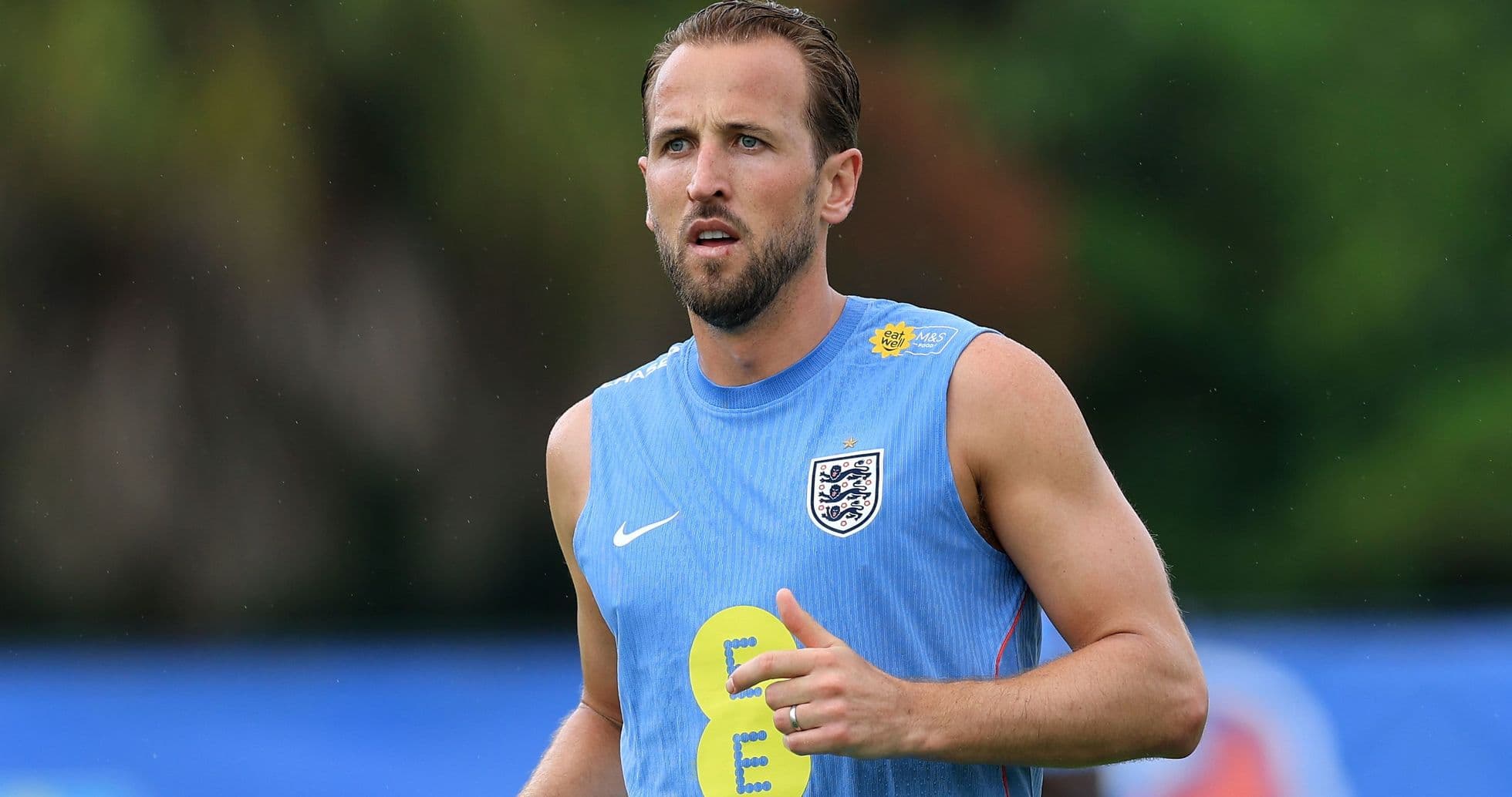 Player jogging during England training session Player jogging during England training session