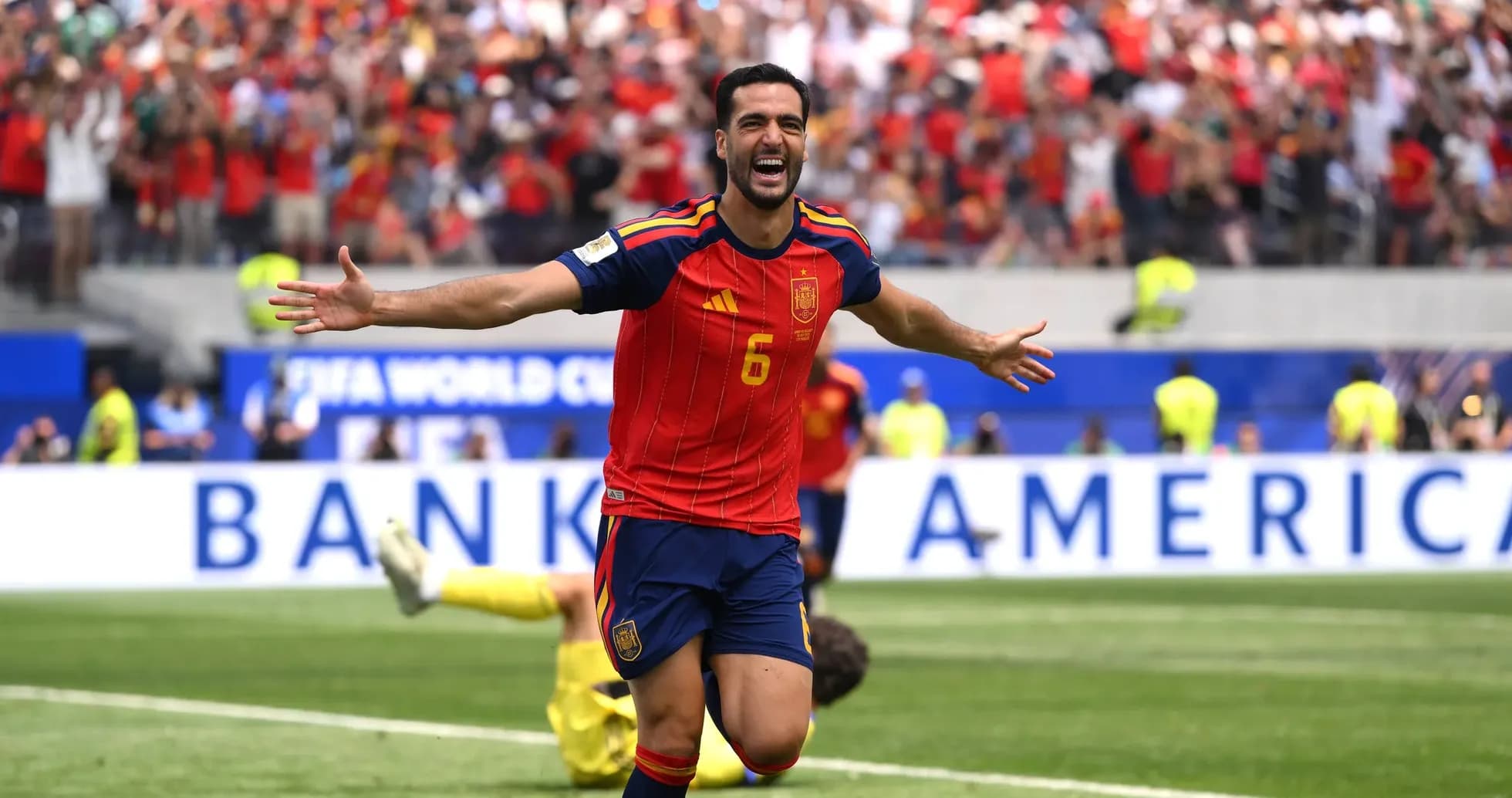 Spain player celebrating a goal during match Spain player celebrating a goal during match
