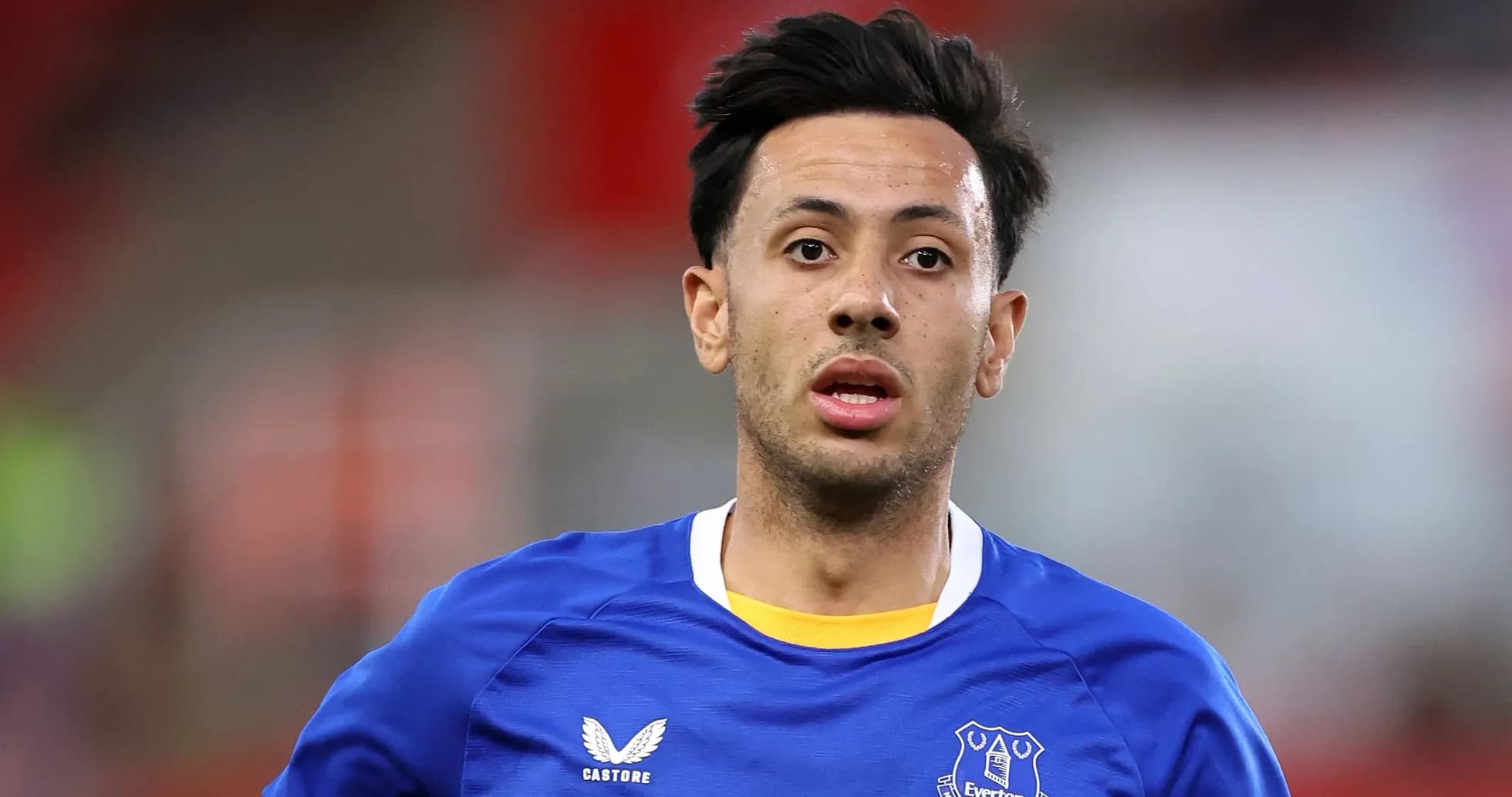 Player wearing Everton jersey during match action Player wearing Everton jersey during match action