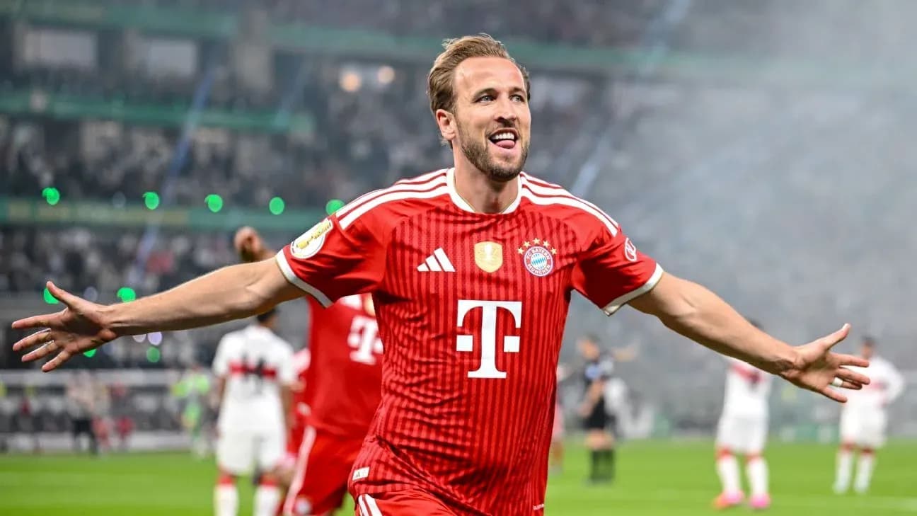 Bayern Munich player celebrating a goal on pitch Bayern Munich player celebrating a goal on pitch
