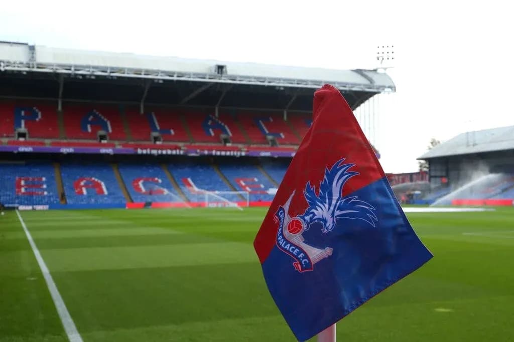Crystal Palace FC corner flag in empty stadium Crystal Palace FC corner flag in empty stadium