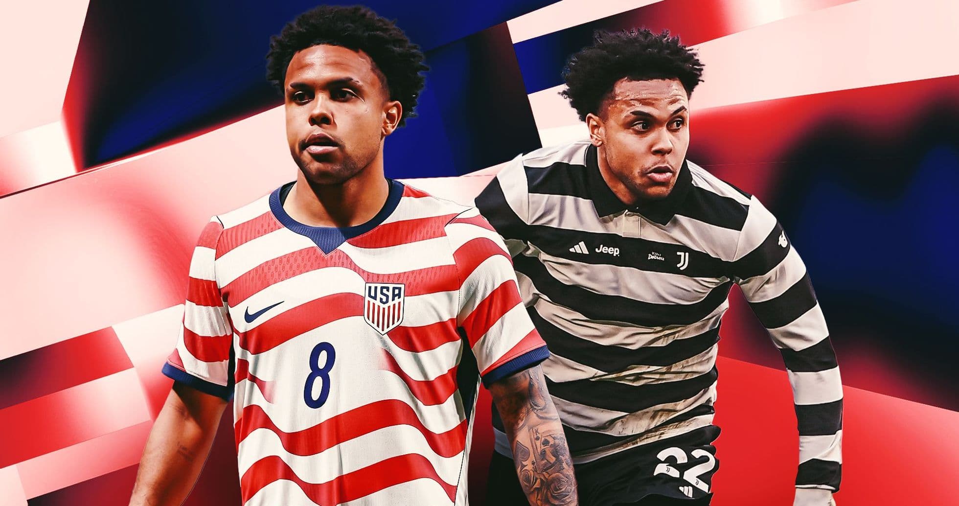 Player in USA kit and Juventus kit Player in USA kit and Juventus kit