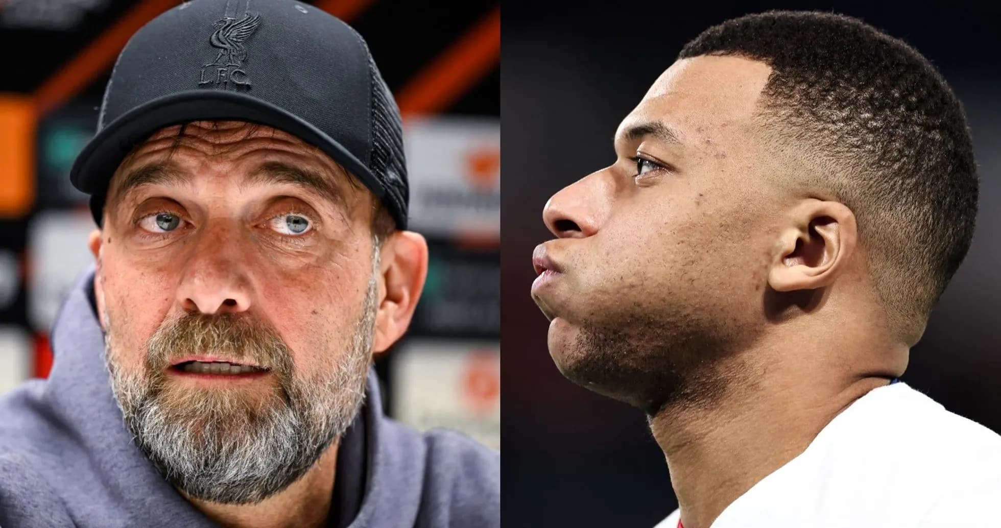 Jurgen Klopp and Kylian Mbappe side by side Jurgen Klopp and Kylian Mbappe side by side