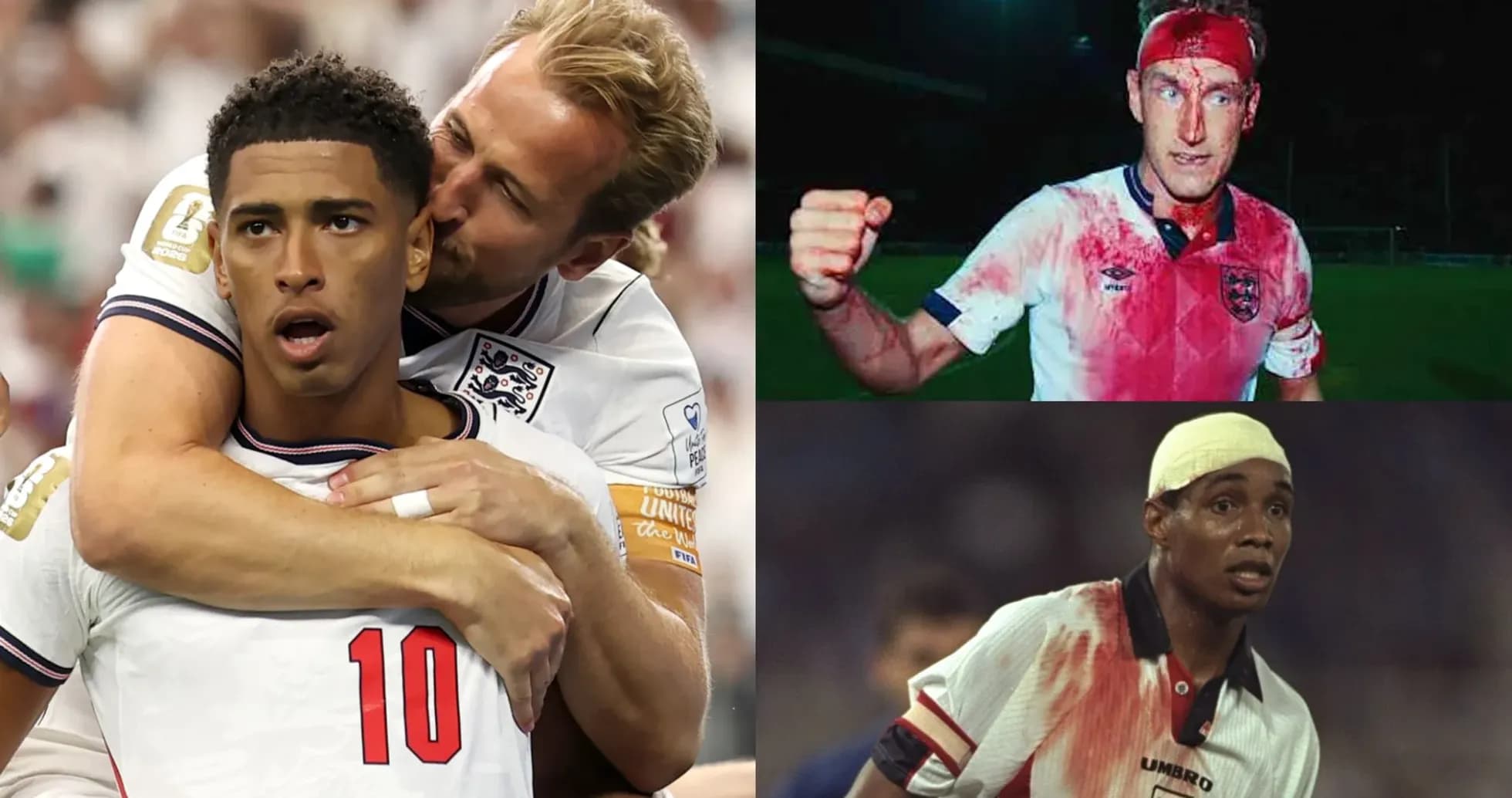 Three images of England players during matches Three images of England players during matches