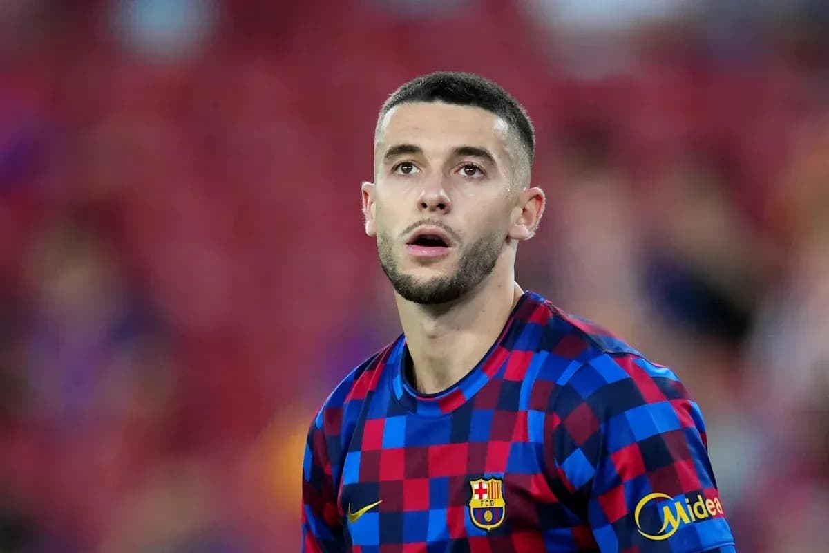 Player in FC Barcelona kit during match Player in FC Barcelona kit during match