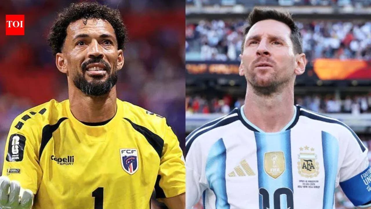 Goalkeeper and player from opposing teams during match Goalkeeper and player from opposing teams during match