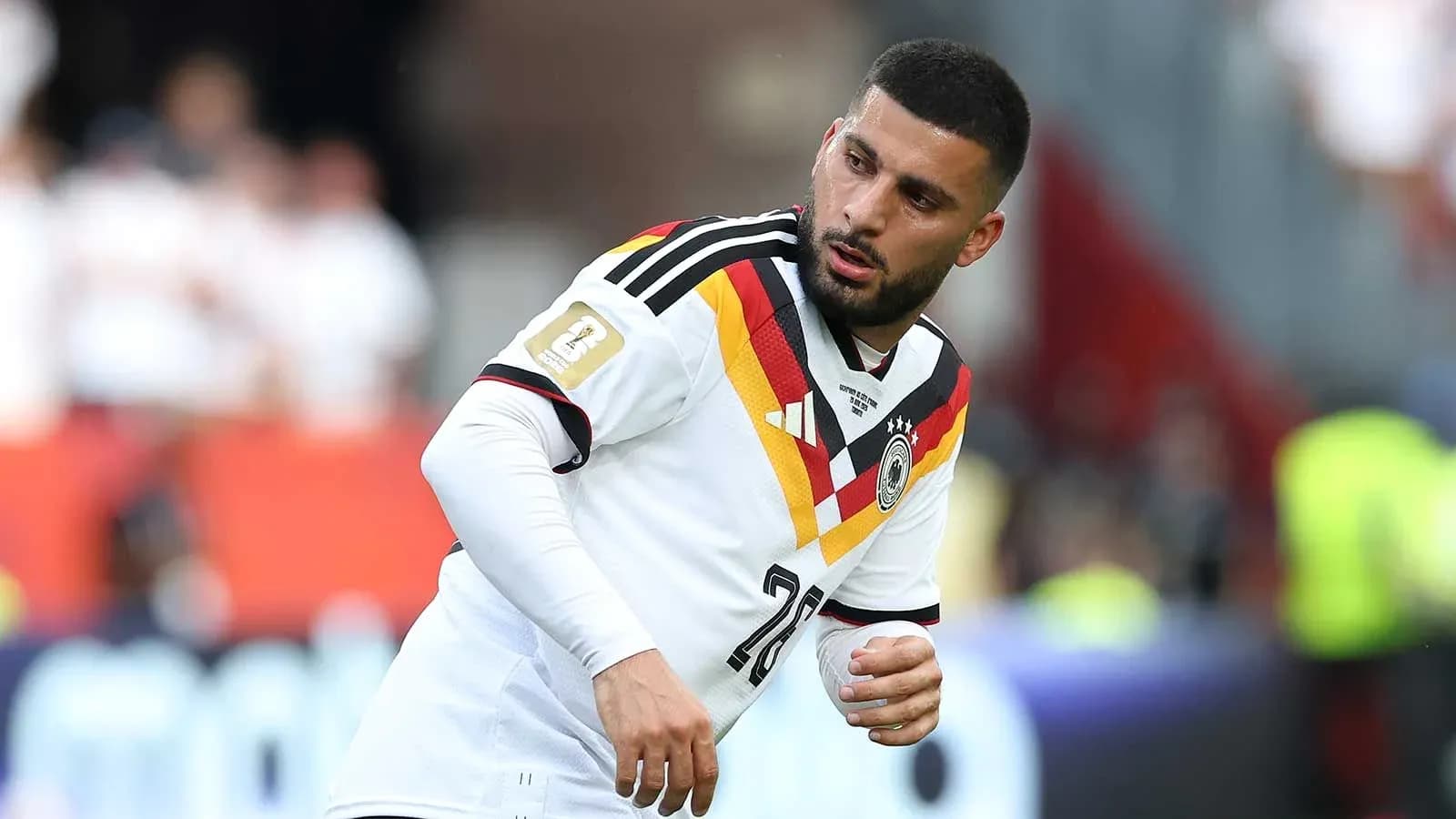 Player warming up in Germany national team kit Player warming up in Germany national team kit
