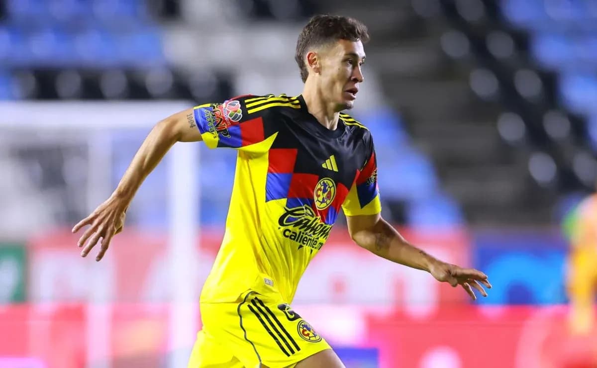 Club America player running during Liga MX match Club America player running during Liga MX match