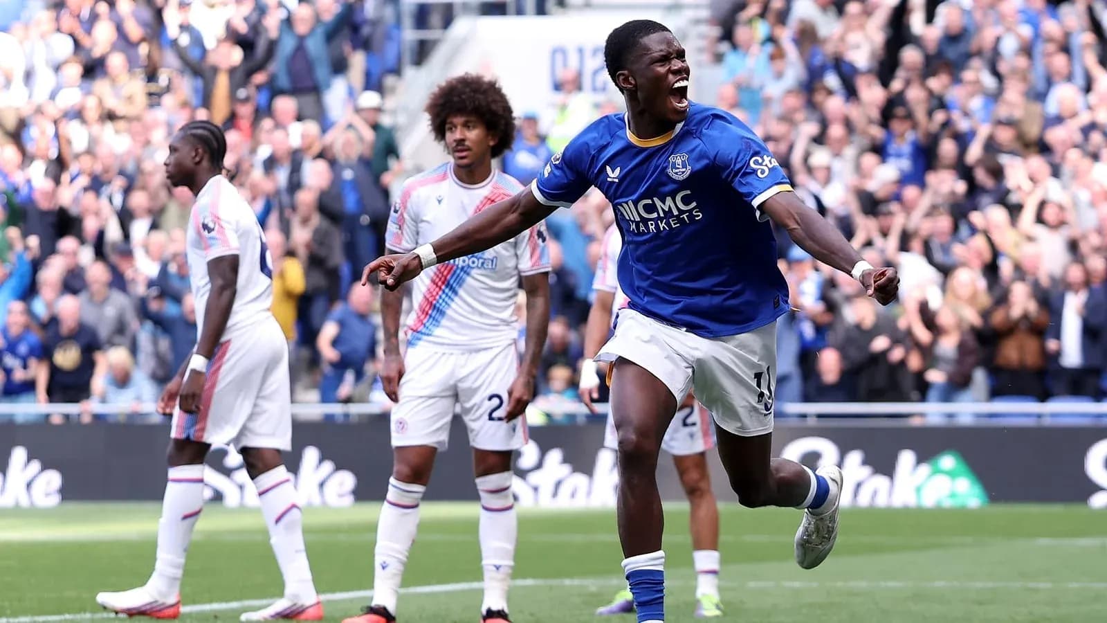 Player celebrating after scoring a goal during match Player celebrating after scoring a goal during match