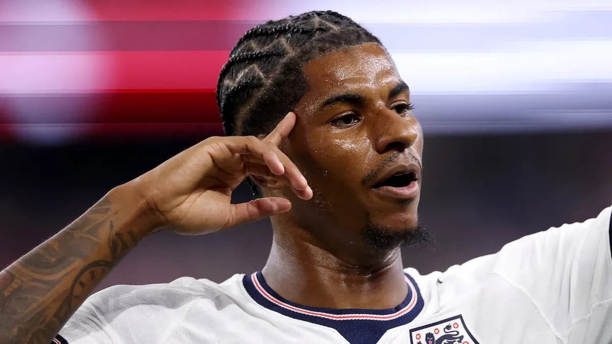 Player celebrating during international match Player celebrating during international match