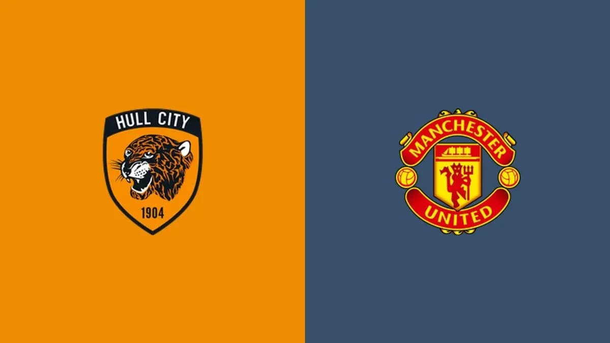 Logos of Hull City and Manchester United side by side Logos of Hull City and Manchester United side by side