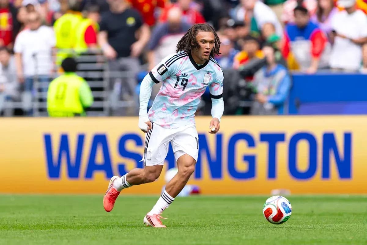 Player running with ball during soccer match Player running with ball during soccer match