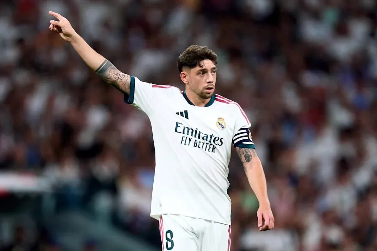 Player gesturing during match in Real Madrid uniform Player gesturing during match in Real Madrid uniform