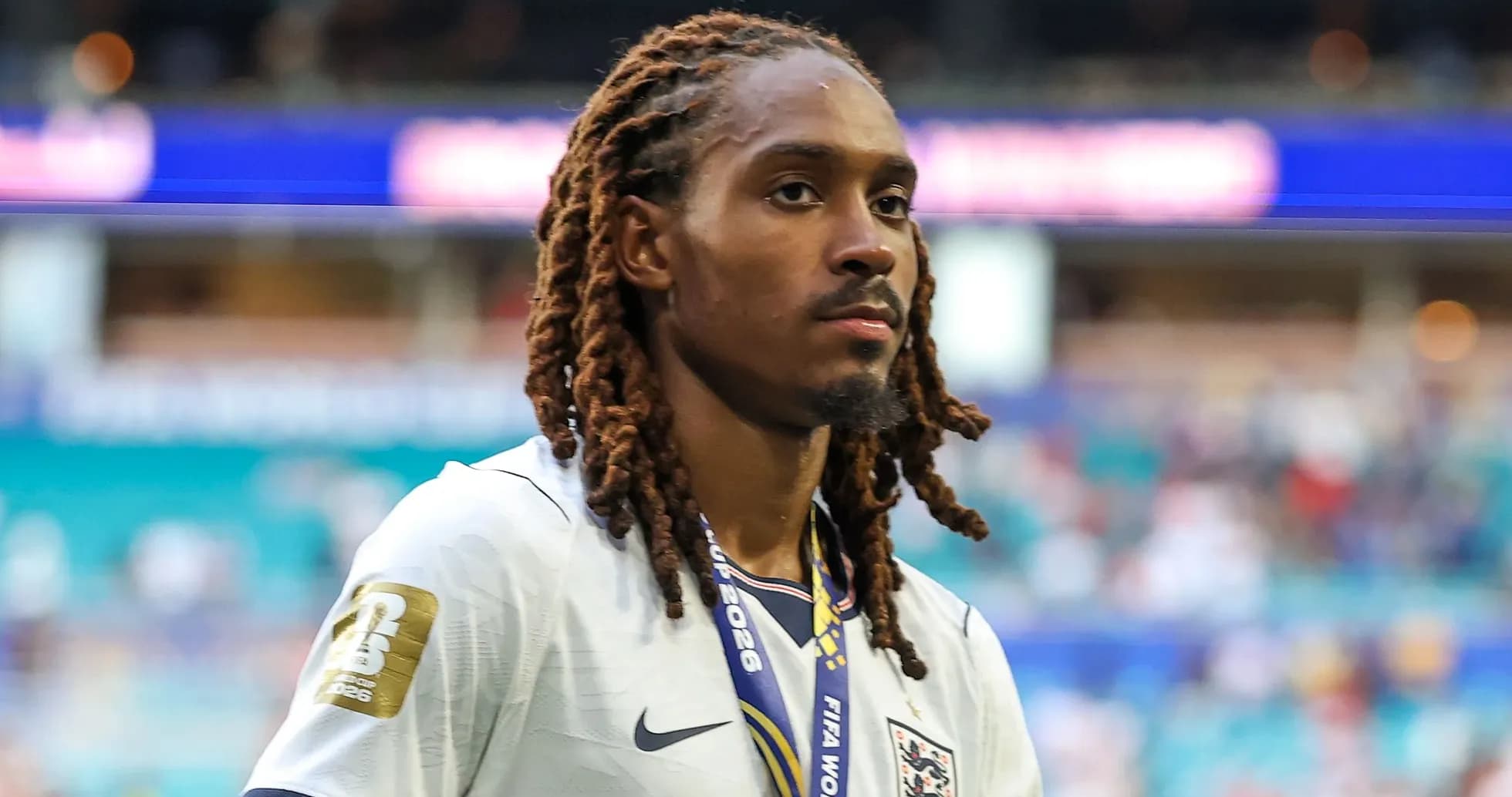 Player walking off the field after a match Player walking off the field after a match