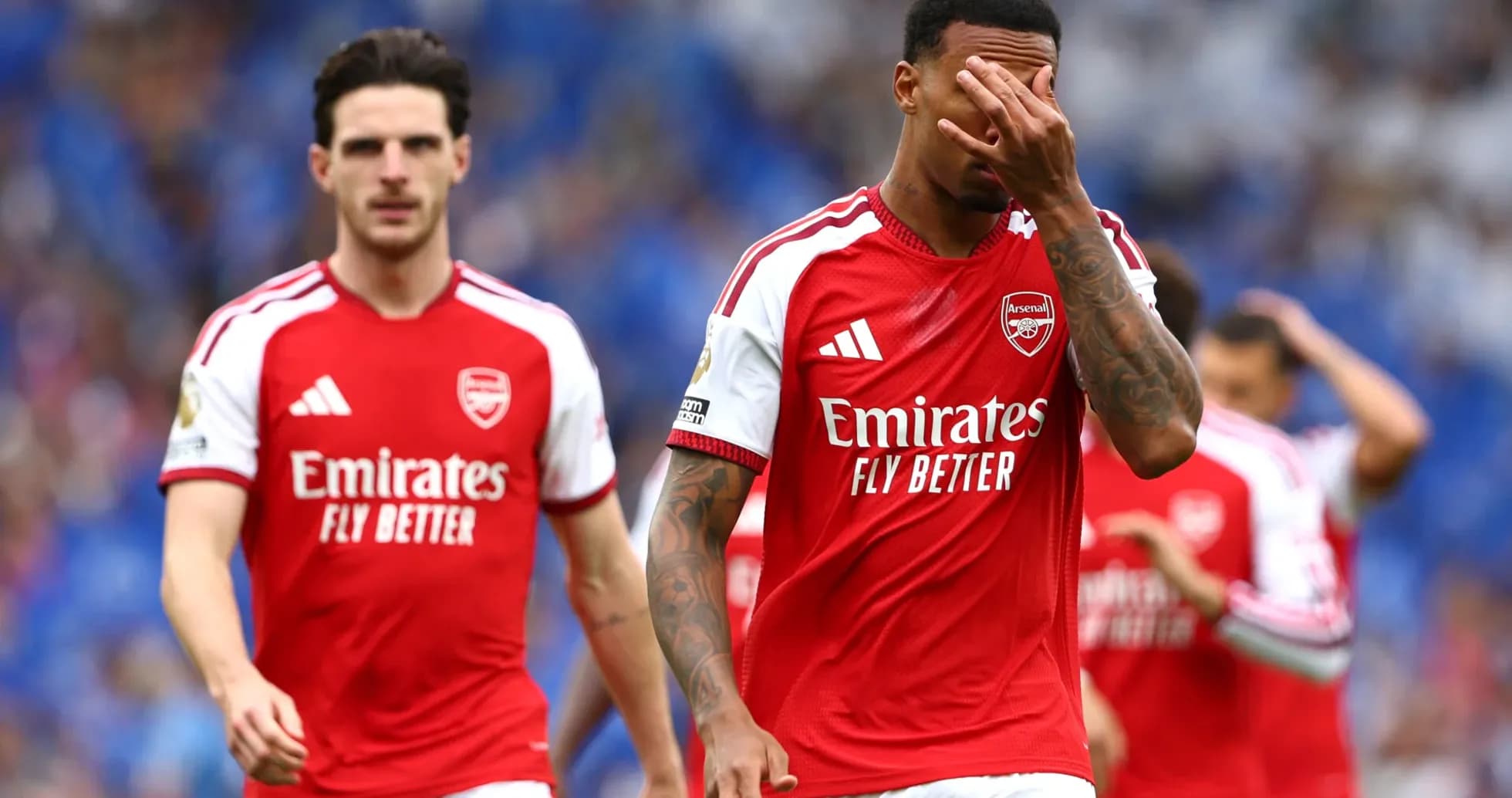 Arsenal players during Premier League match Arsenal players during Premier League match