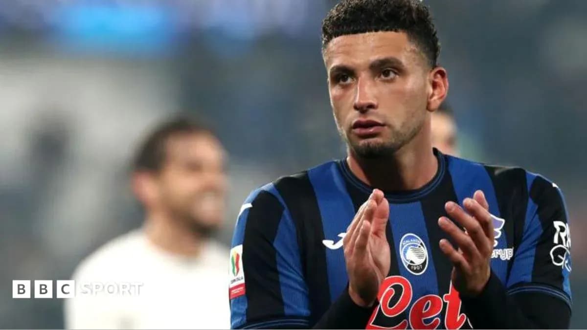 Player applauding fans after match wearing Atalanta jersey Player applauding fans after match wearing Atalanta jersey
