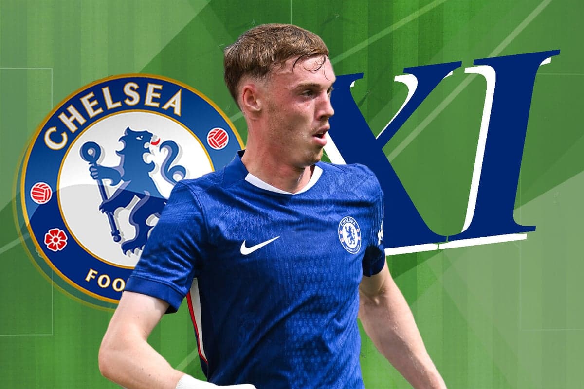 Chelsea player in blue kit on green background Chelsea player in blue kit on green background