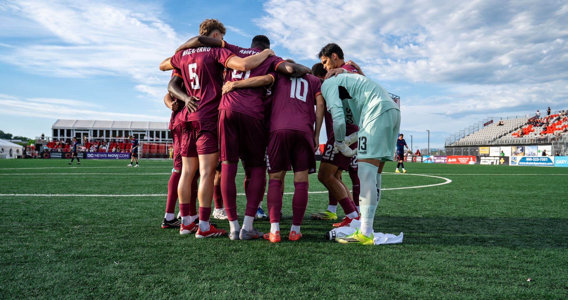 Team huddle before the match Team huddle before the match