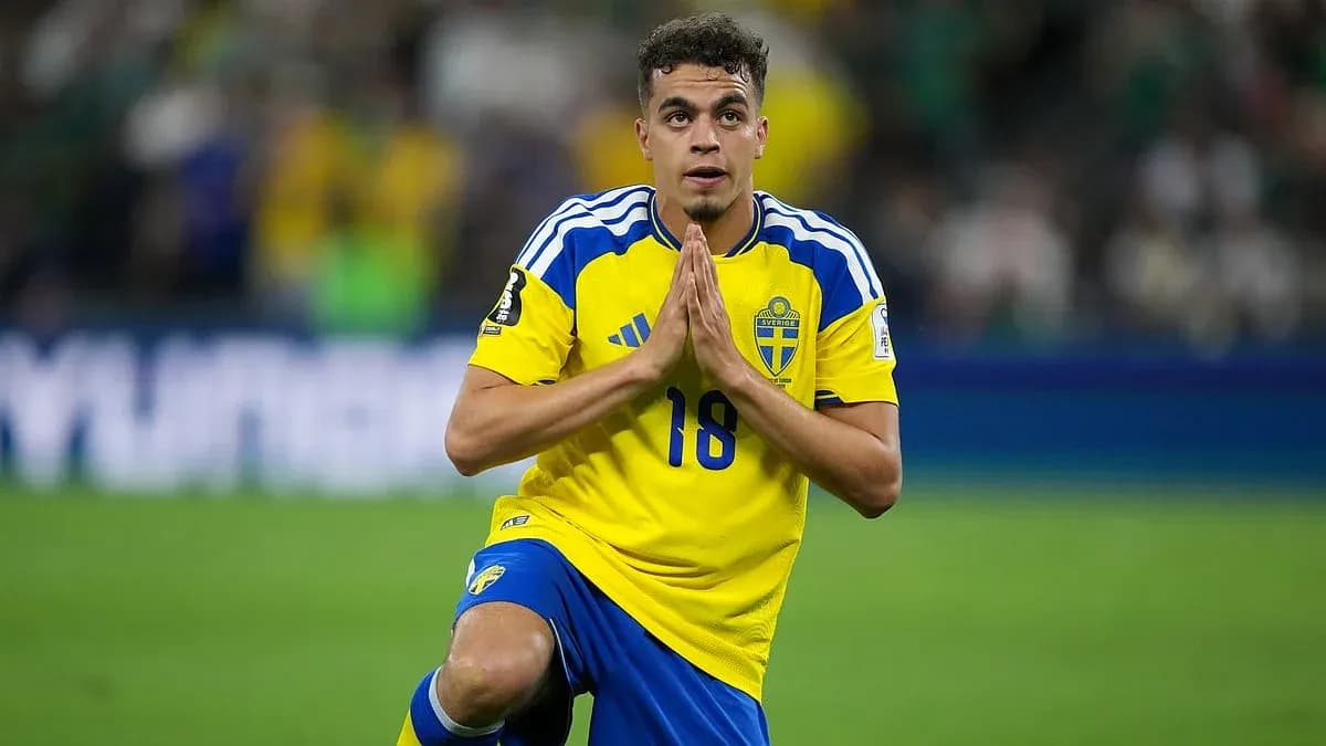 Sweden player celebrating during World Cup match Sweden player celebrating during World Cup match