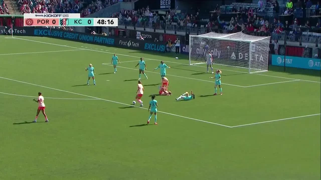 Kansas City W attacking against Portland Thorns W Kansas City W attacking against Portland Thorns W