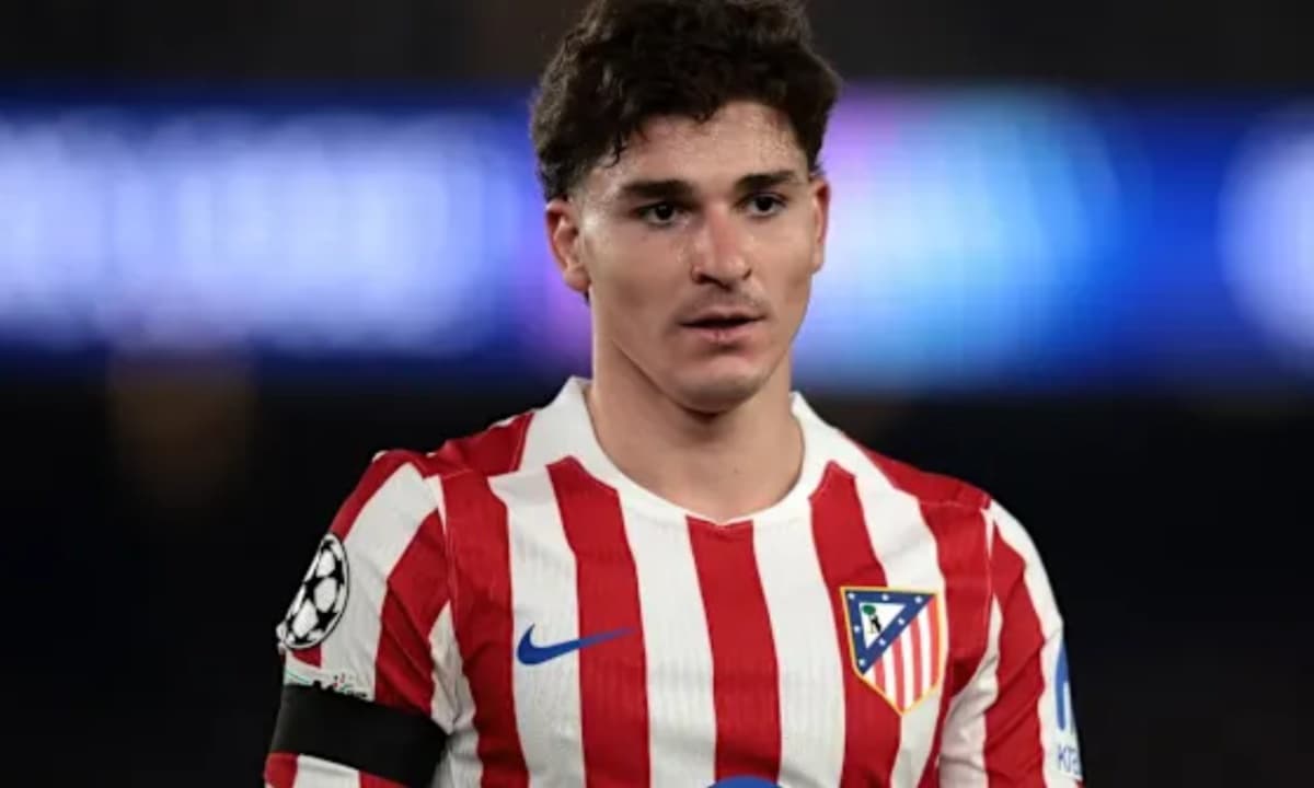Player in Atletico Madrid jersey during match Player in Atletico Madrid jersey during match