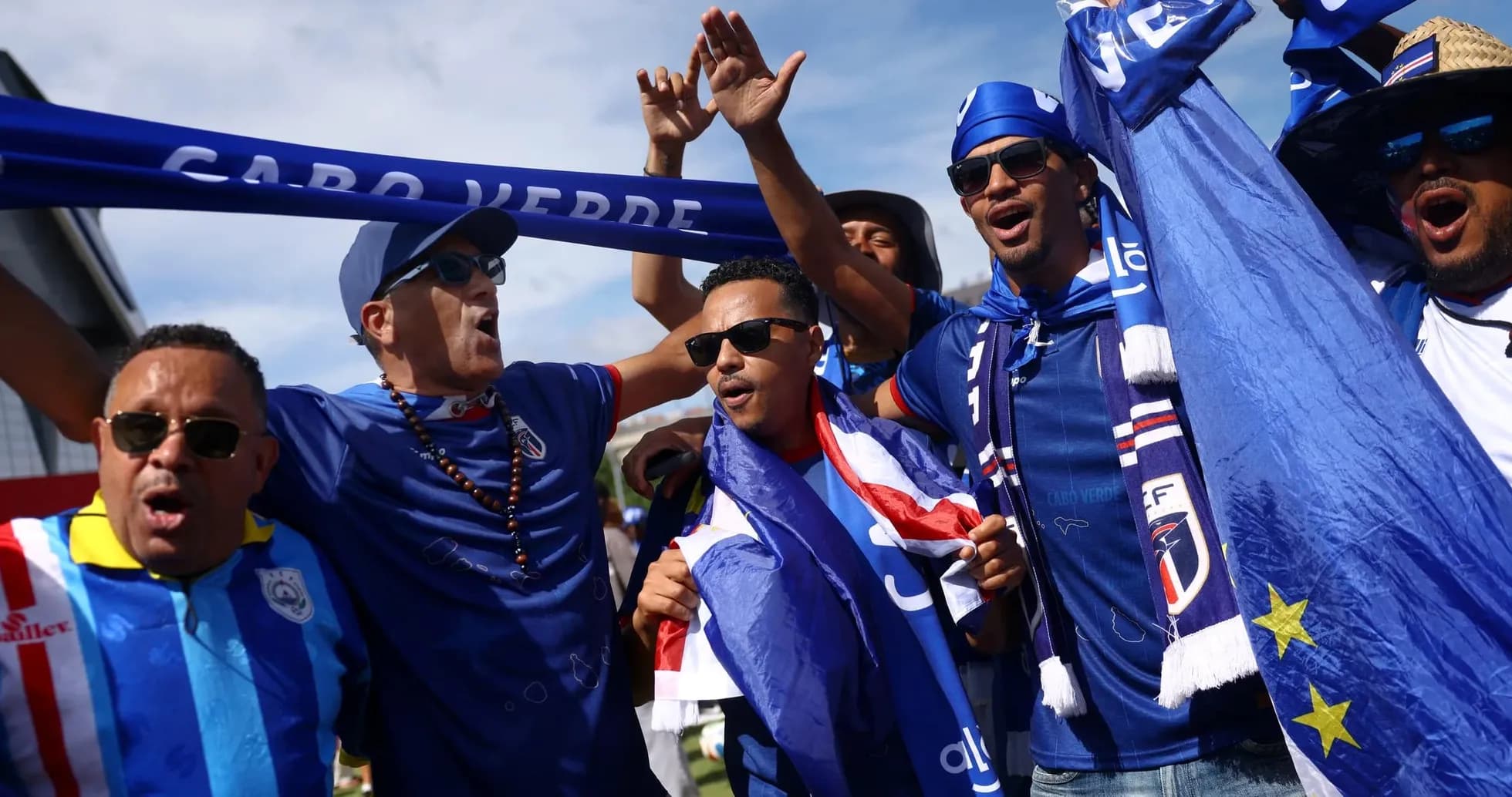 Cape Verde fans celebrating before the match Cape Verde fans celebrating before the match
