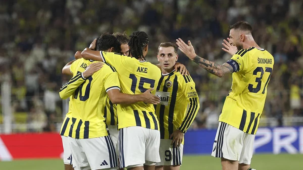 Fenerbahçe players celebrating a goal together Fenerbahçe players celebrating a goal together