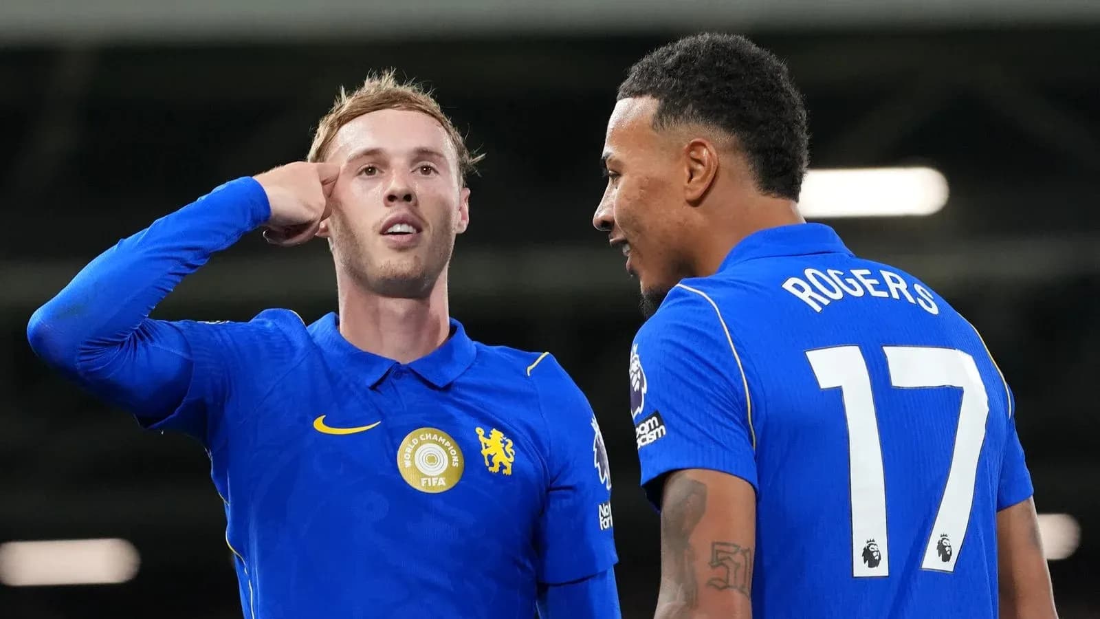 Two players celebrating during a match Two players celebrating during a match