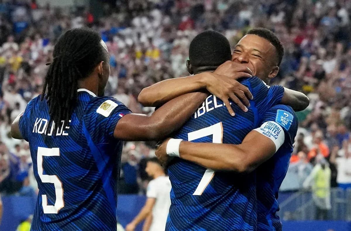 France players celebrating a goal during match France players celebrating a goal during match