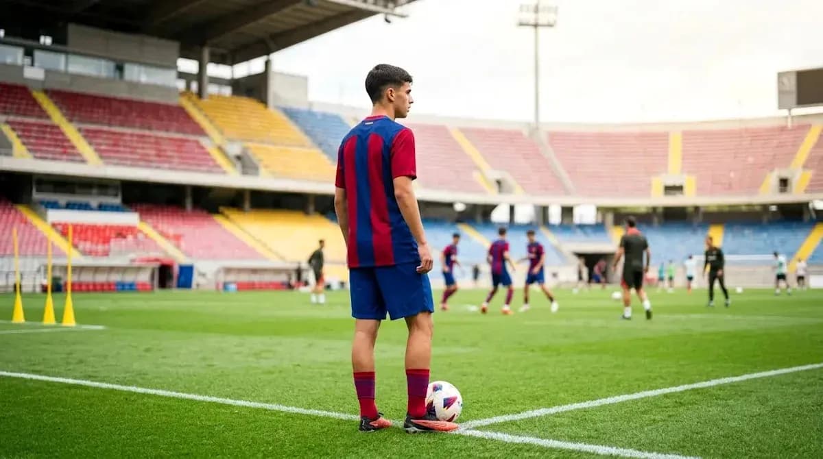 Player preparing for a corner kick during practice Player preparing for a corner kick during practice