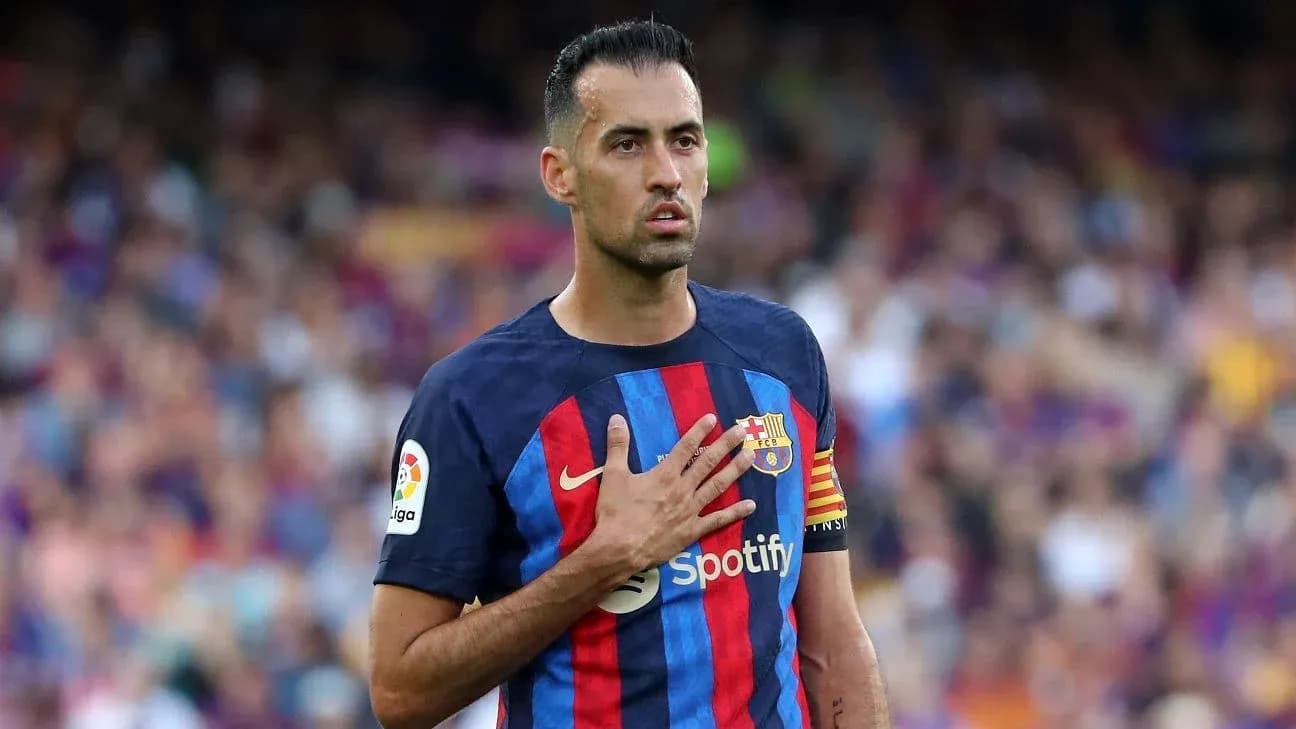 Sergio Busquets gesturing during a match Sergio Busquets gesturing during a match