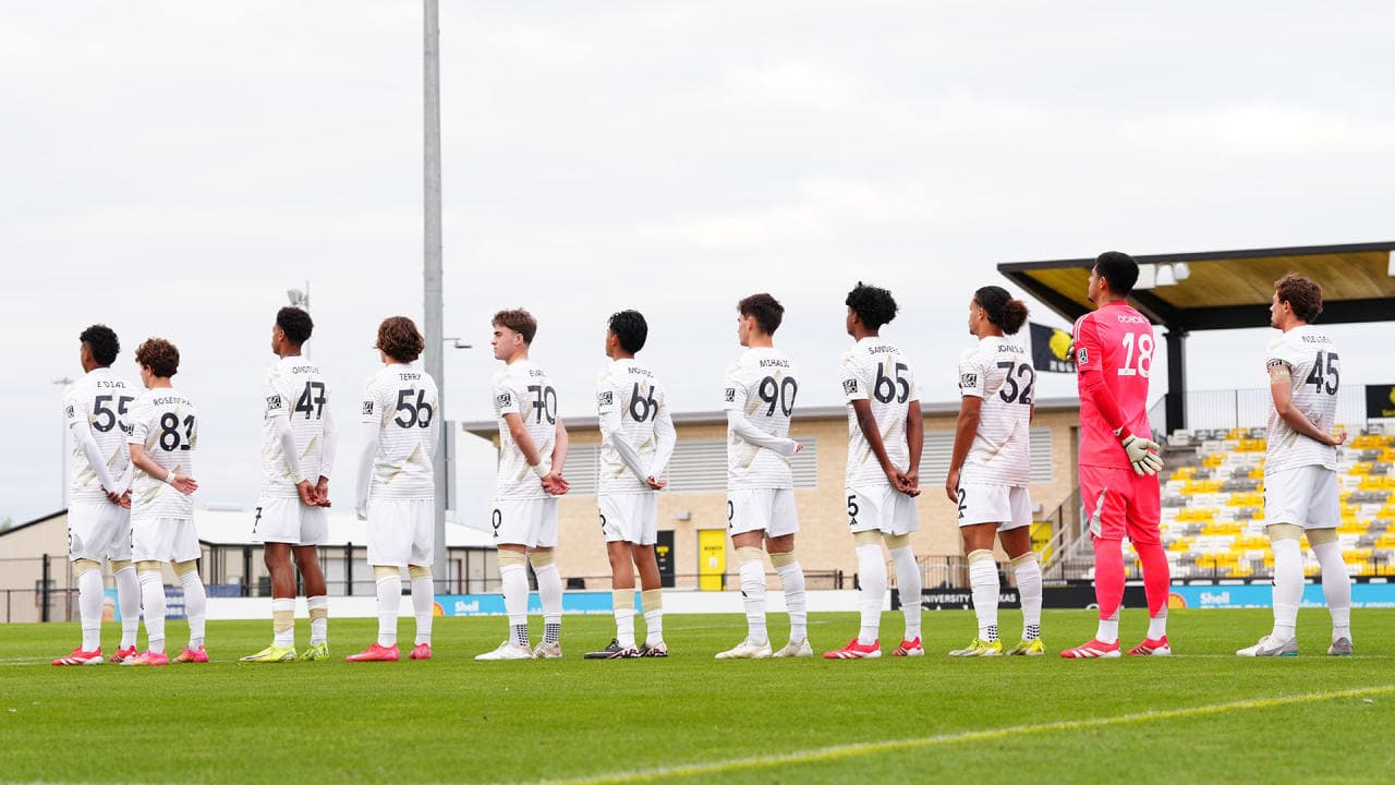 Los Angeles FC II players lined up for match Los Angeles FC II players lined up for match