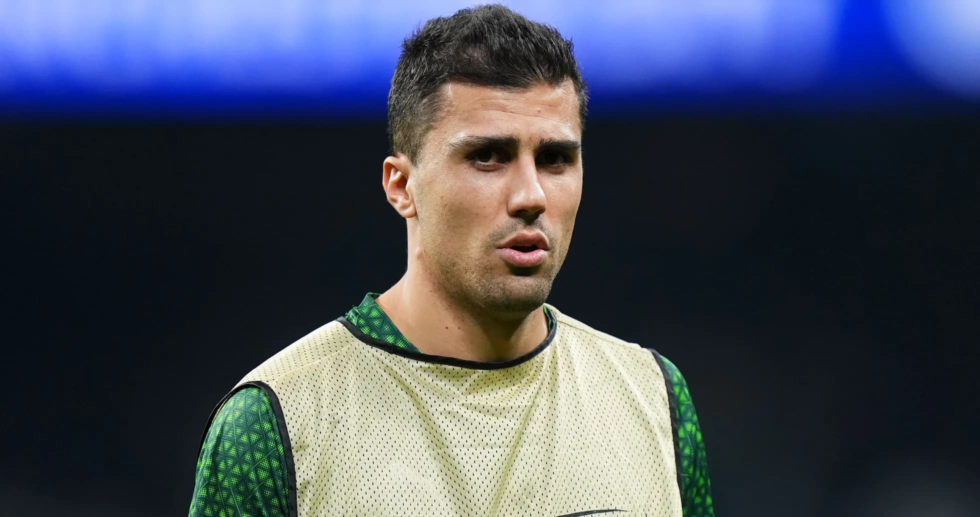 Player wearing training gear during warm-up session Player wearing training gear during warm-up session