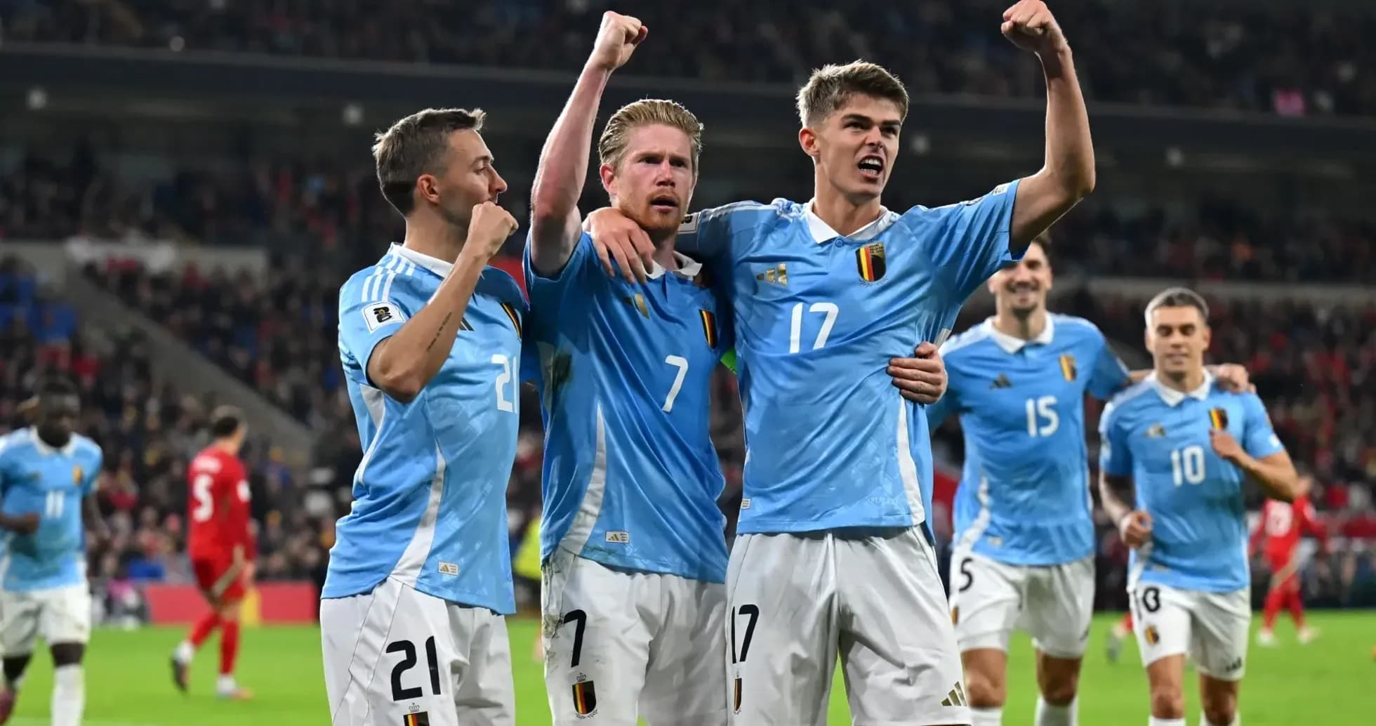 Belgium players celebrating during match Belgium players celebrating during match