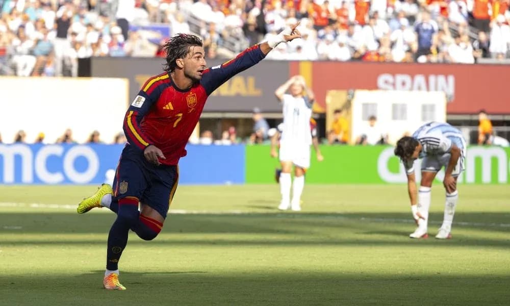 Spanish player celebrating after scoring a goal Spanish player celebrating after scoring a goal