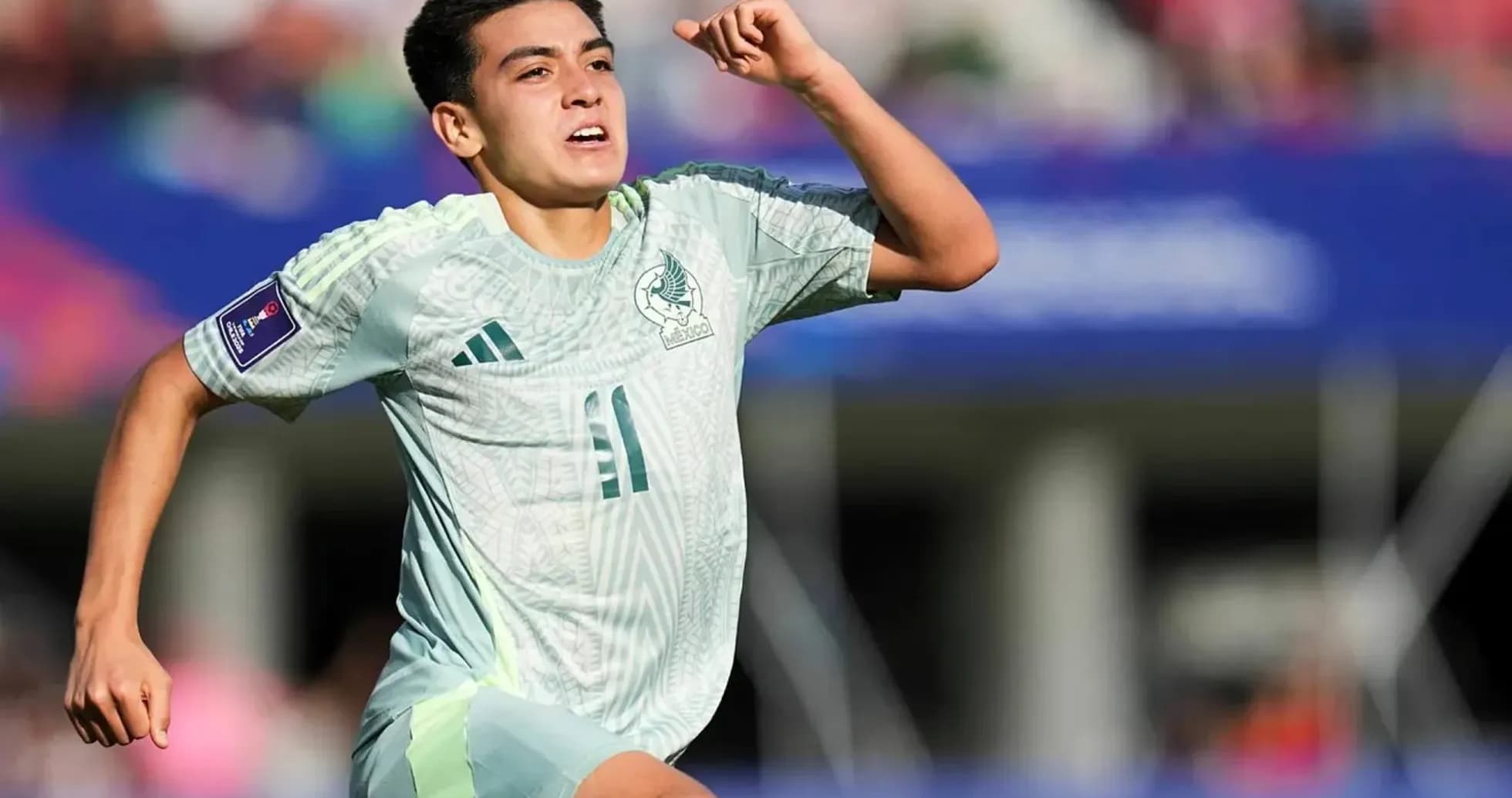 Mexican player celebrating during World Cup match Mexican player celebrating during World Cup match