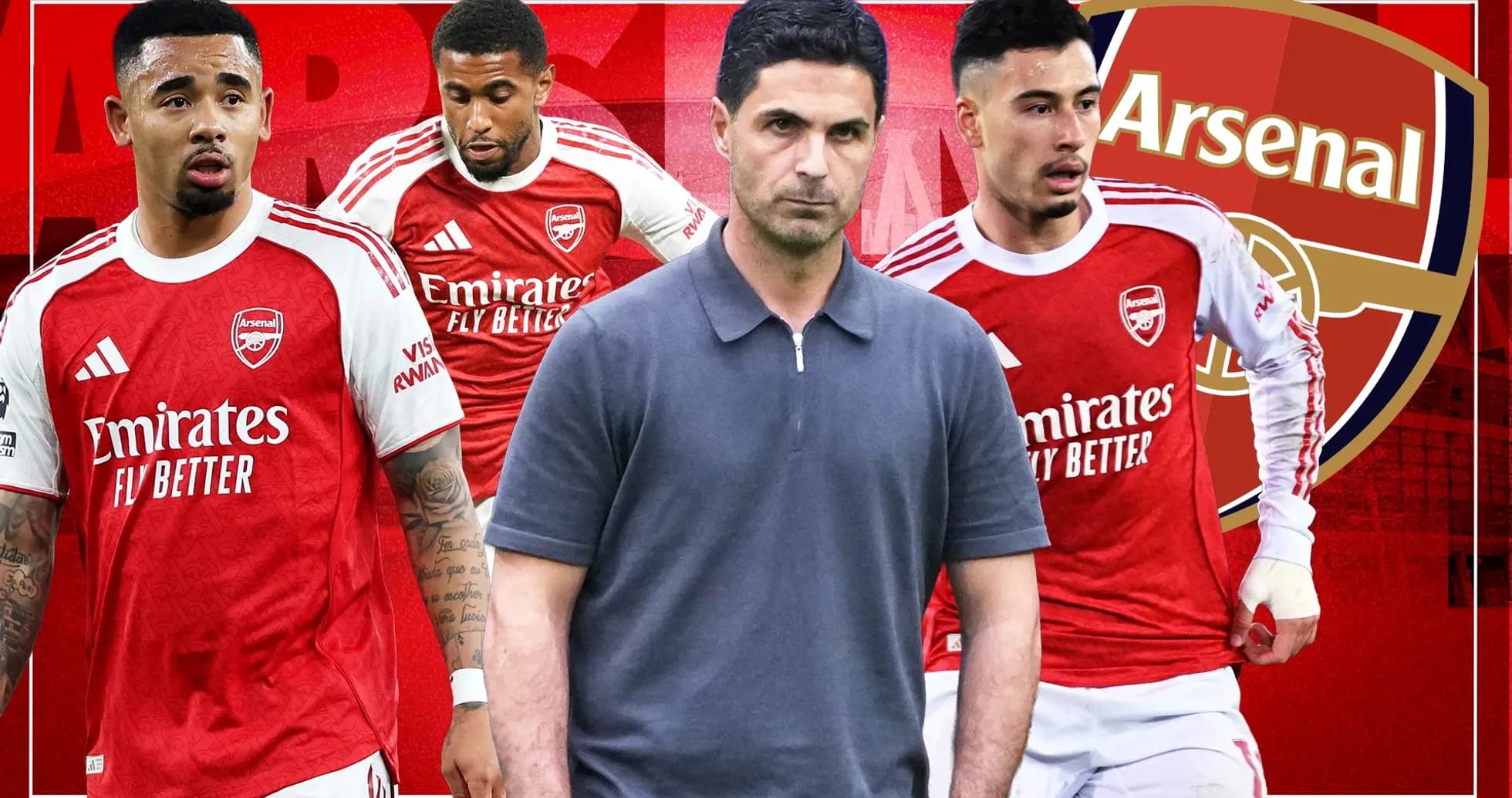Arsenal players and manager in team graphic Arsenal players and manager in team graphic