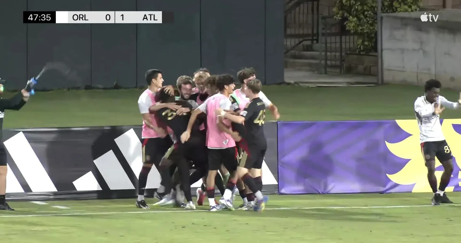 Atlanta United II players celebrating a goal Atlanta United II players celebrating a goal