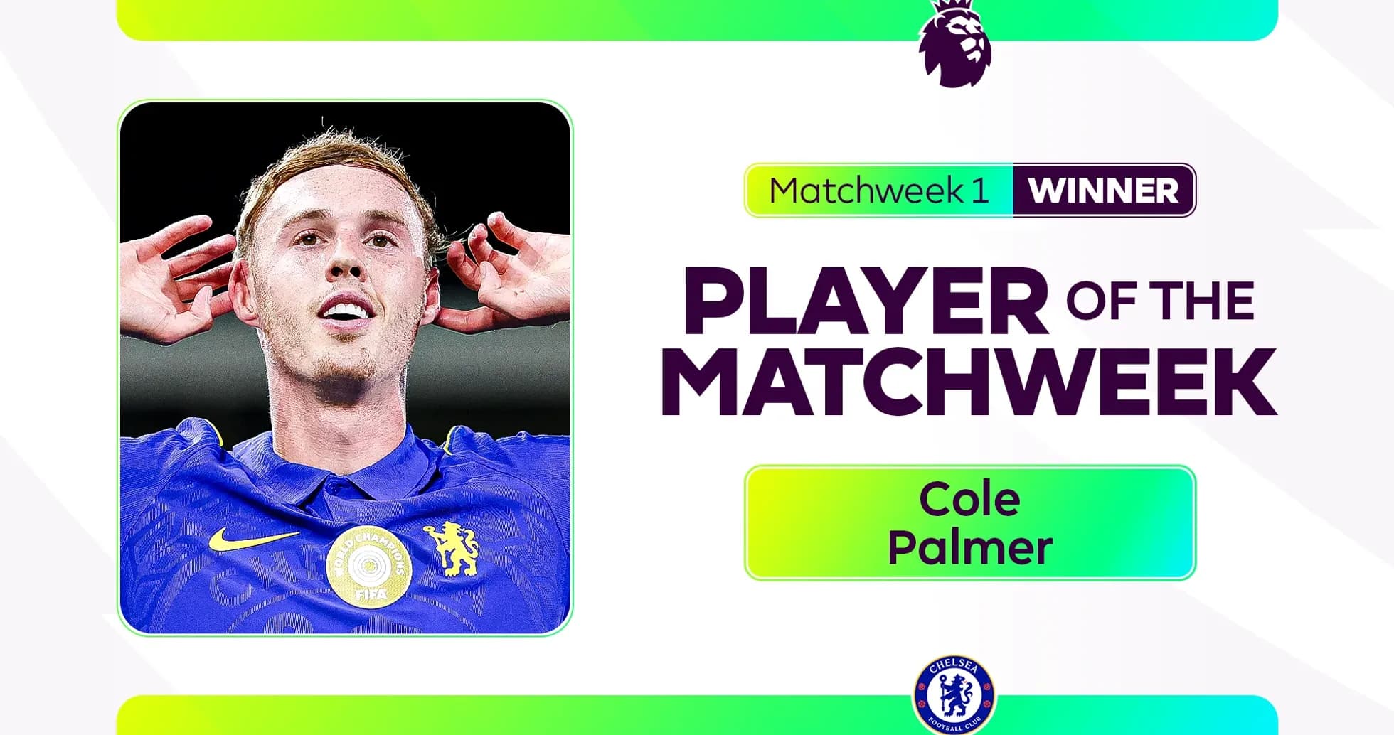 Cole Palmer celebrating as Player of the Matchweek Cole Palmer celebrating as Player of the Matchweek