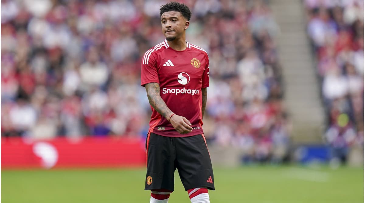Player in Manchester United kit during match Player in Manchester United kit during match