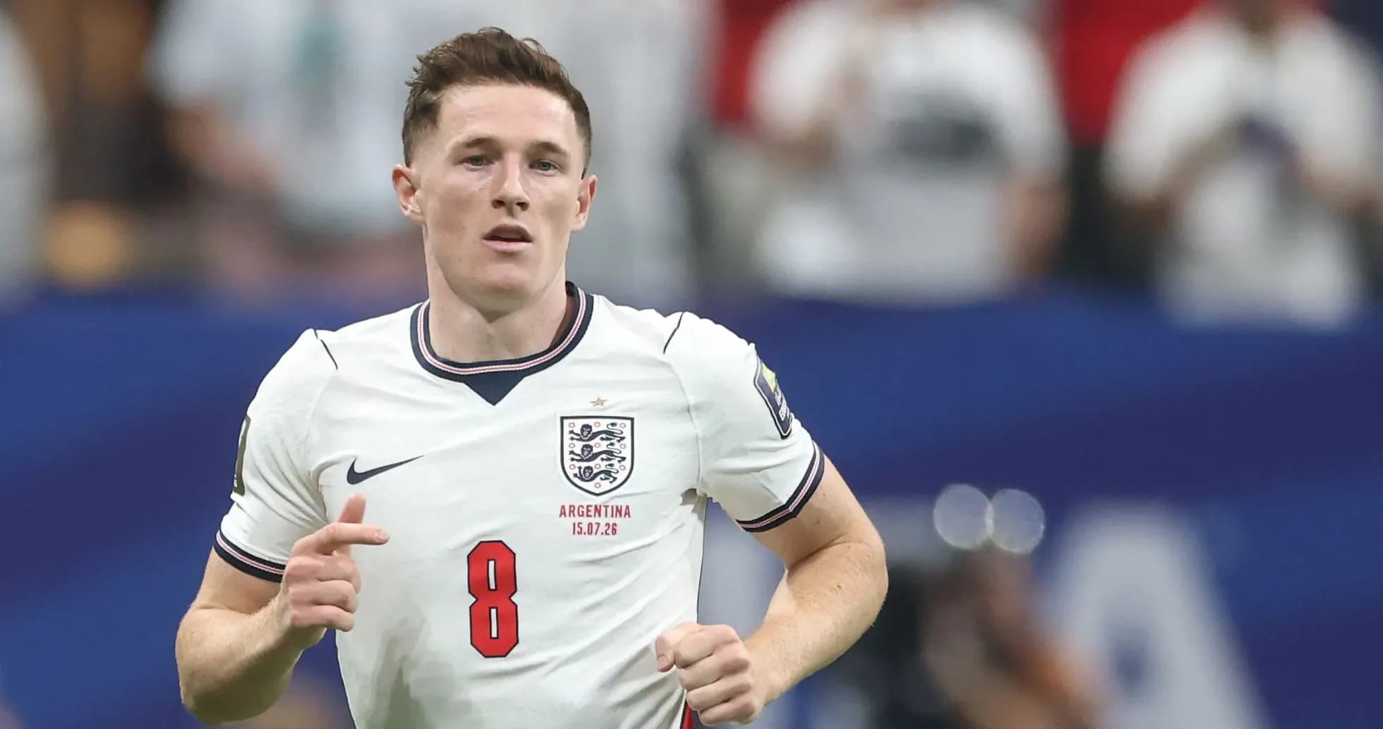 Player running during match in England kit Player running during match in England kit