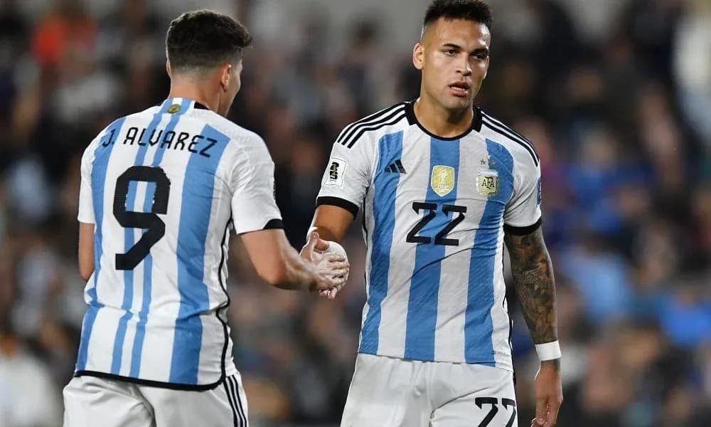 Argentina players shaking hands during a match Argentina players shaking hands during a match