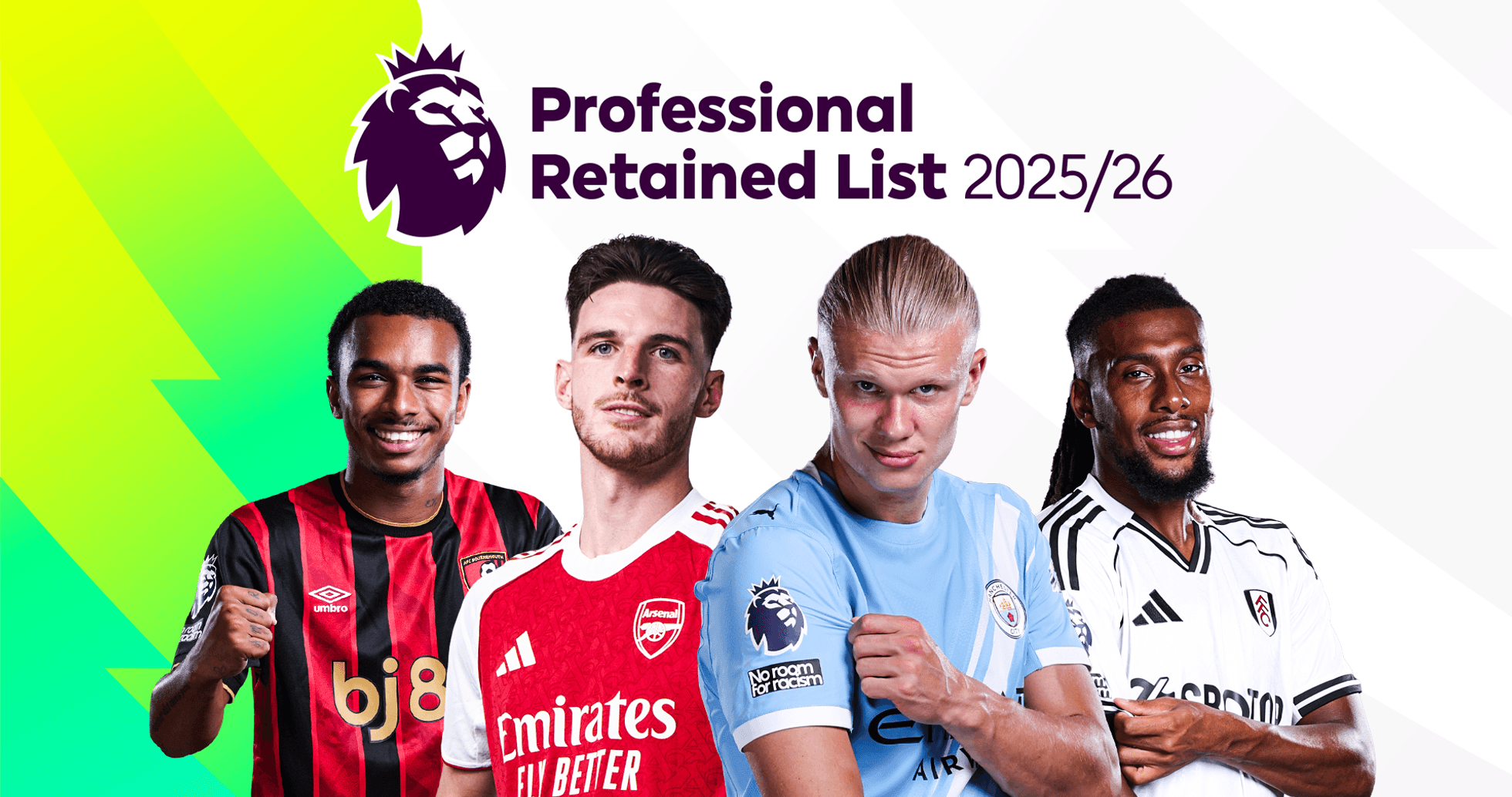 Four football players posing for Premier League graphic Four football players posing for Premier League graphic