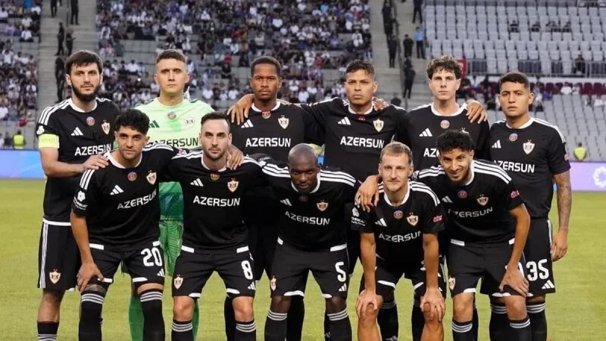 Qarabag team lineup before Europa League match Qarabag team lineup before Europa League match