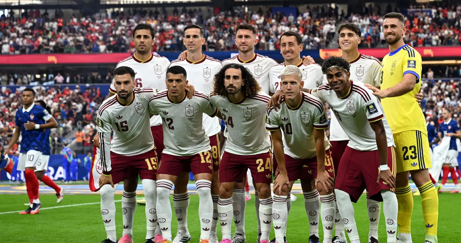 Spain national football team posing before match Spain national football team posing before match
