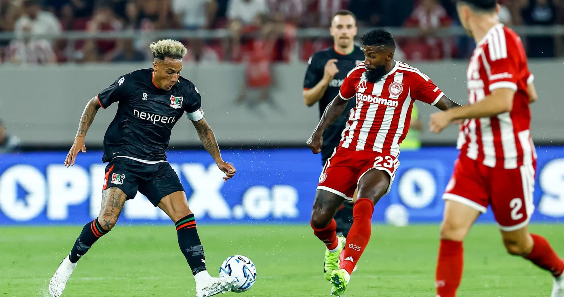 Players competing in NEC Nijmegen vs Olympiakos match Players competing in NEC Nijmegen vs Olympiakos match