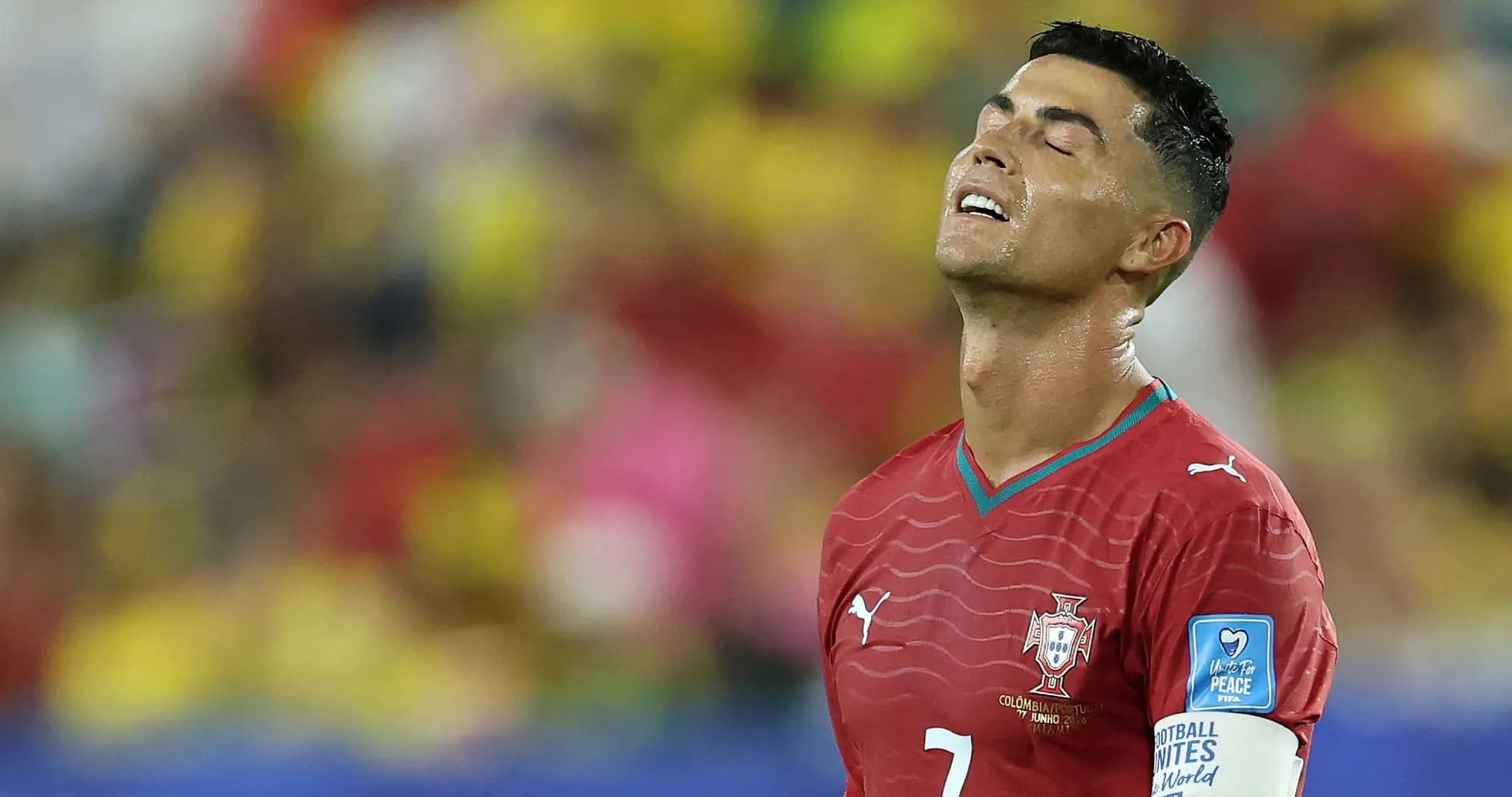 Cristiano Ronaldo looking up during a match Cristiano Ronaldo looking up during a match