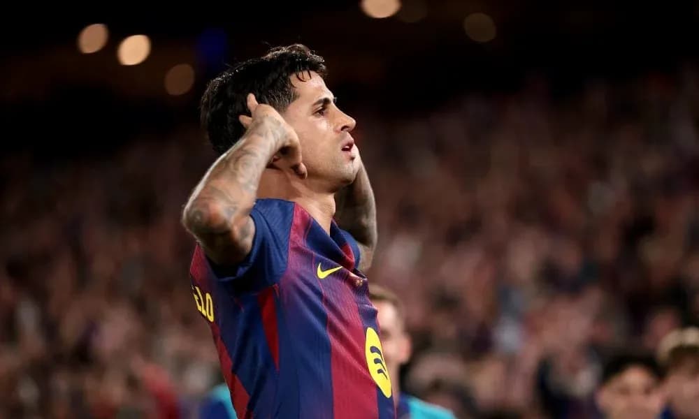 Barcelona player celebrating a goal at stadium Barcelona player celebrating a goal at stadium